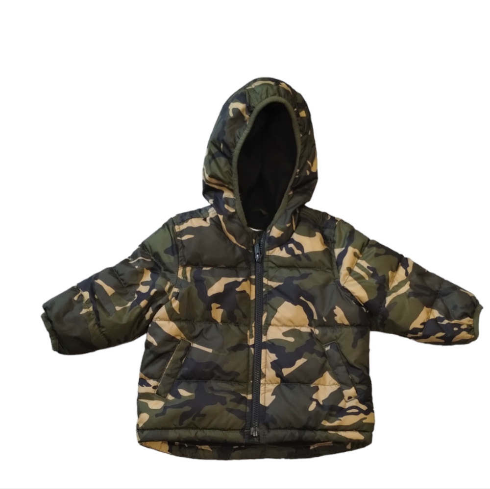 -Old Navy Hooded Frost-Free Puffer Jacket Toddler Camo Size: 12-18 M - Picture 1 of 9